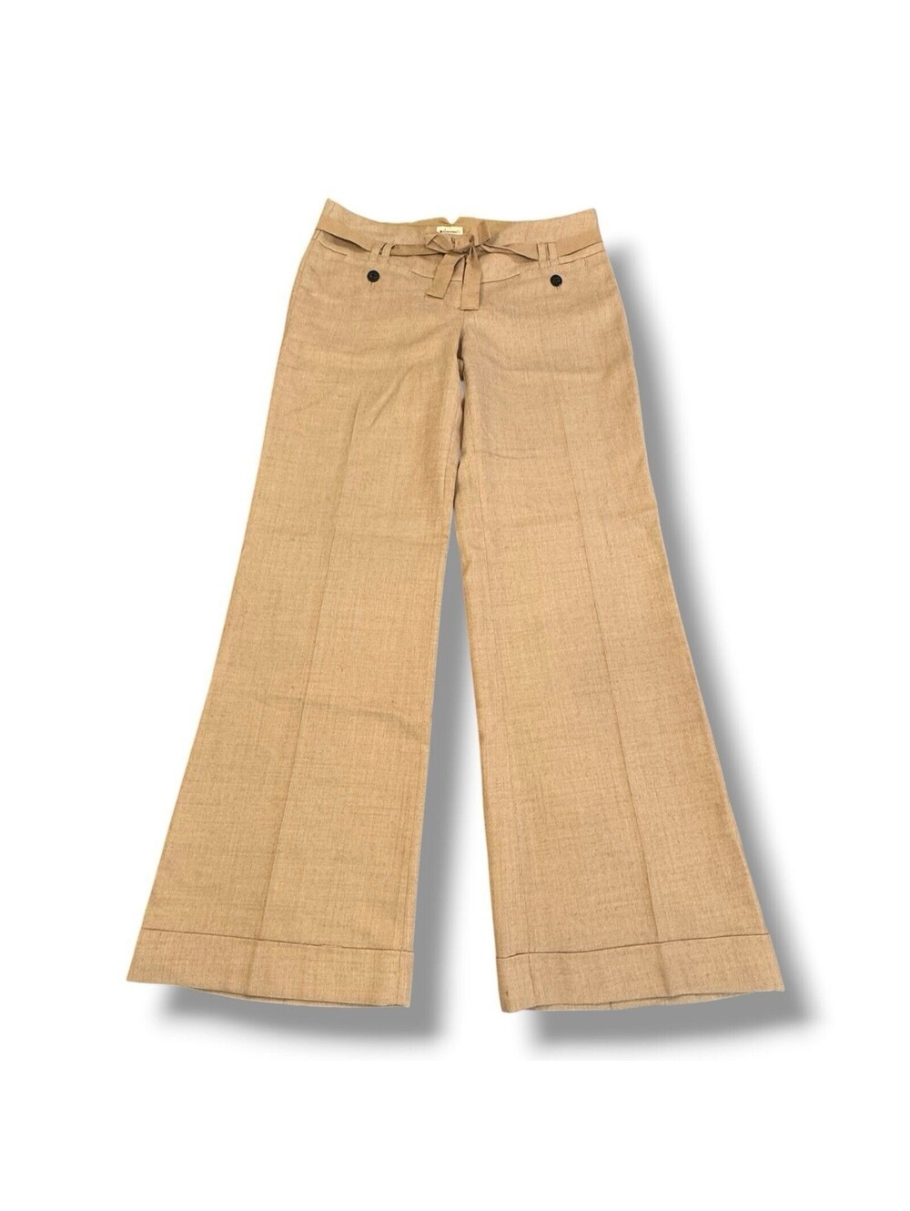 Elevenses Anthropologie 100% Wool Wide Leg Trouser Pants Tan Women’s Size 8